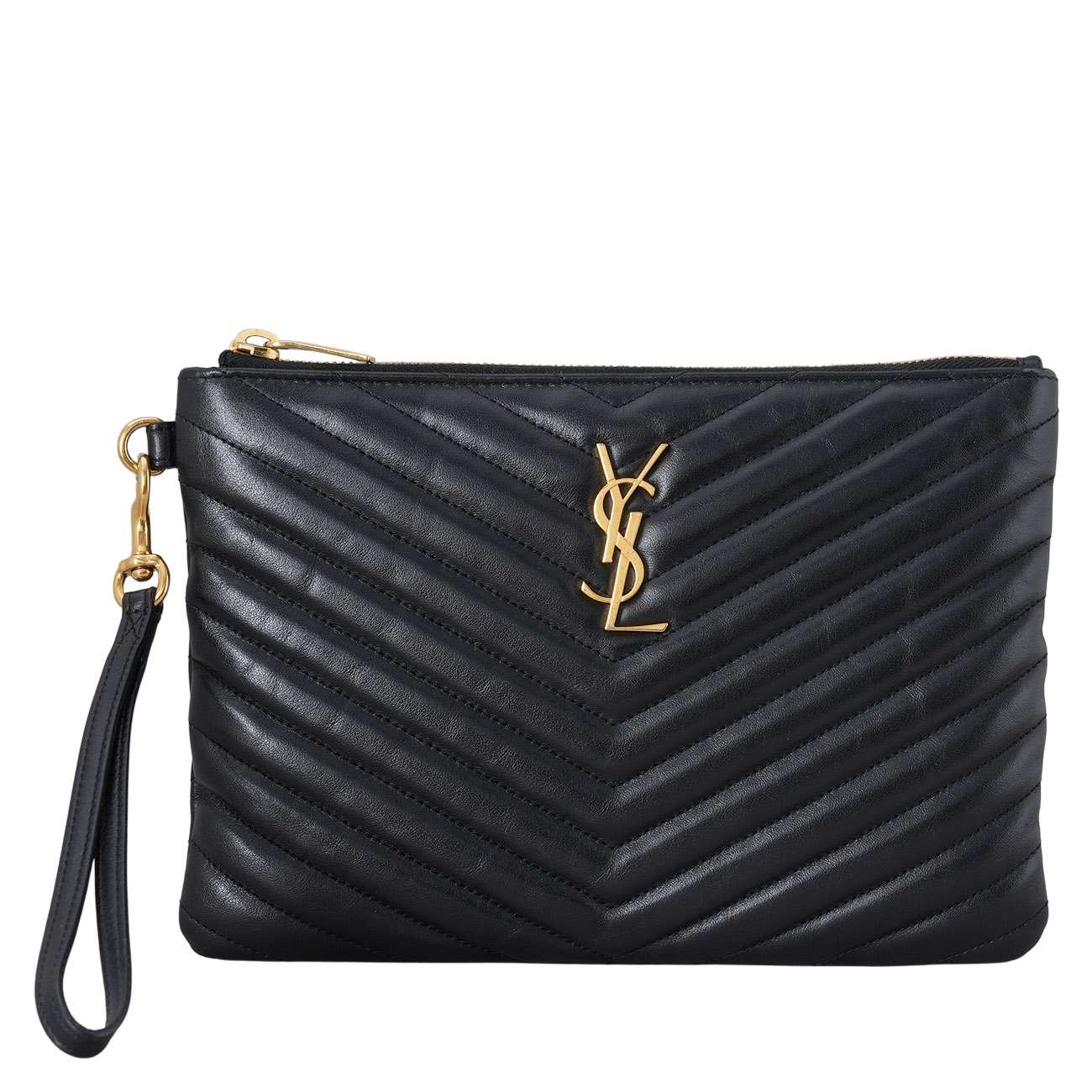 YVES SAINT LAURENT(USED)생로랑 379039 모노그램 쉐브론 클러치